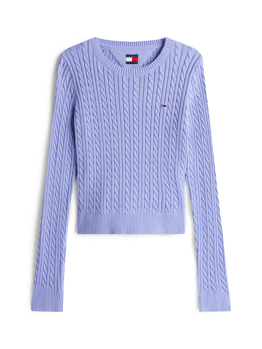 Essential Cable Knit Sweater - Vintage Iris