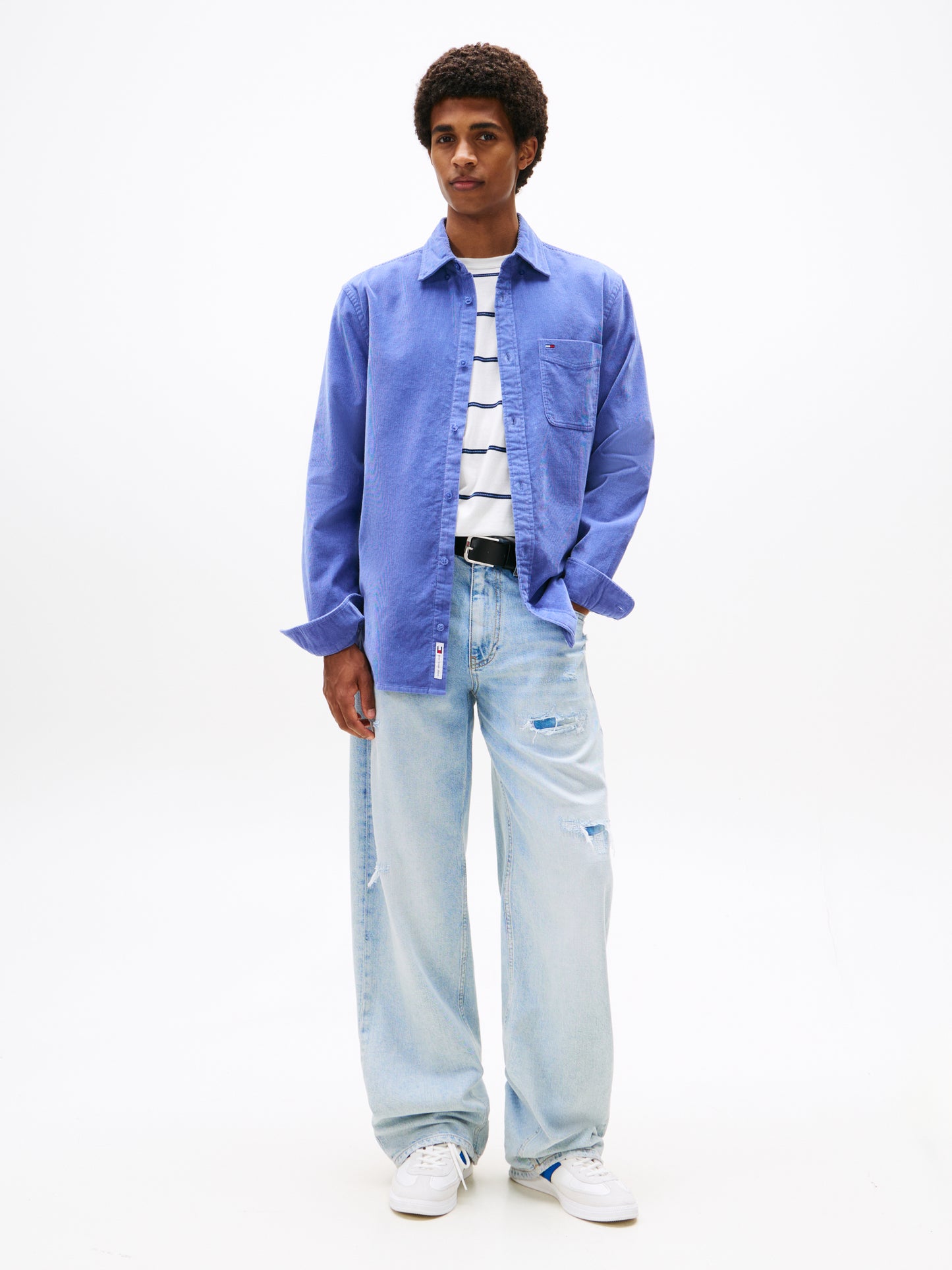Regular Fit Corduroy Shirt - Soft Sapphire