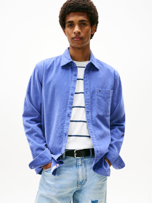 Regular Fit Corduroy Shirt - Soft Sapphire