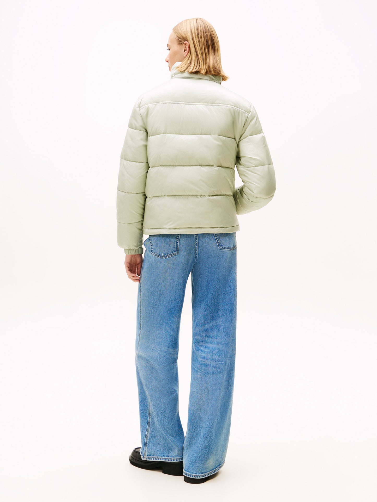 Packable Hood Relaxed Puffer Jacket - Misty Sage