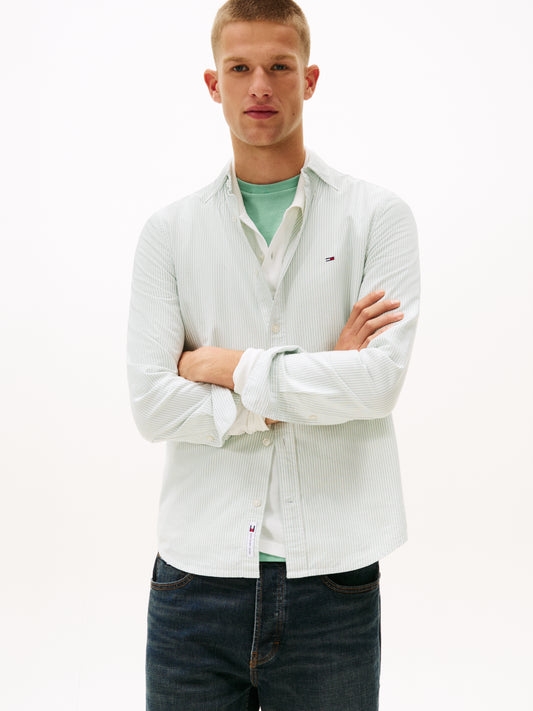 Slim Stripe Oxford Shirt - Cloudy Jade Stripe