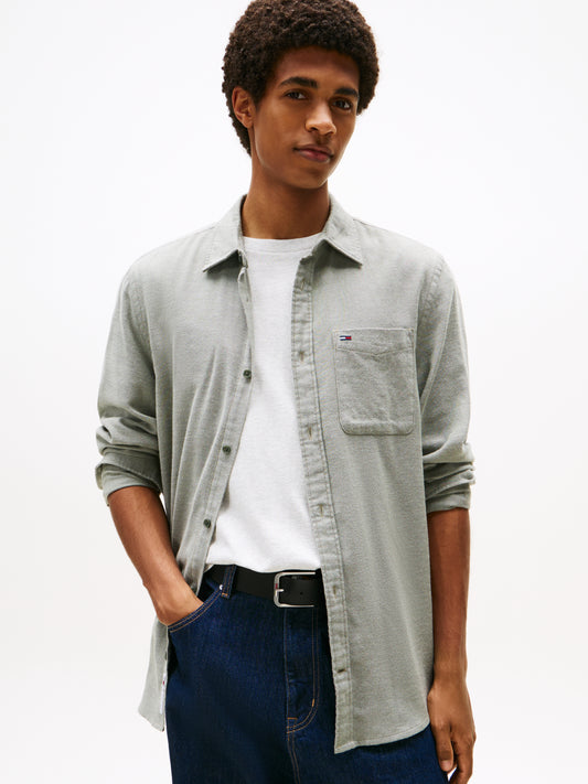 Regular Flannel Shirt - Pewter Green