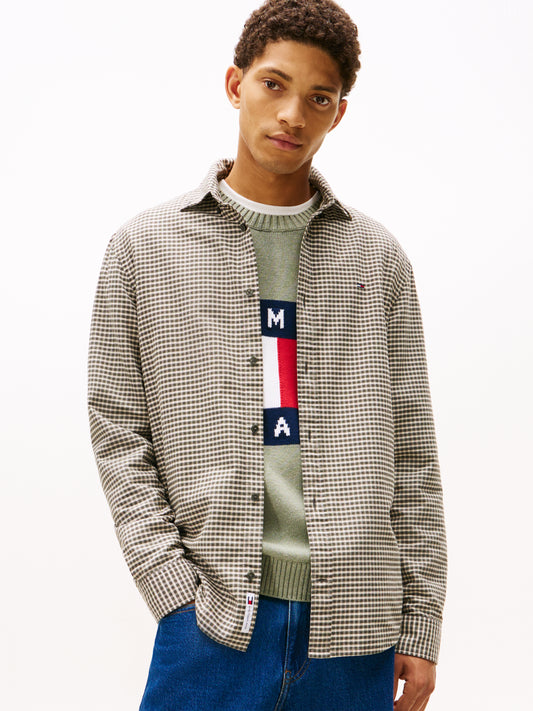 Regular Oxford Check Shirt - Pewter Green