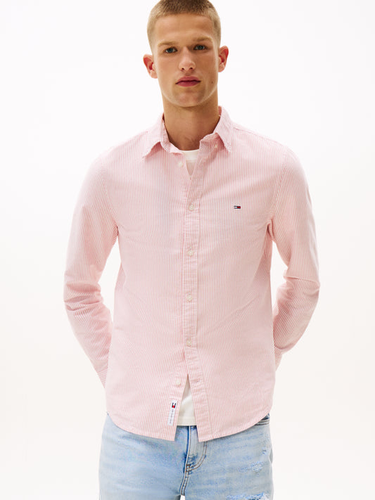 Slim Stripe Oxford Shirt - Vintage Cerise Stripe