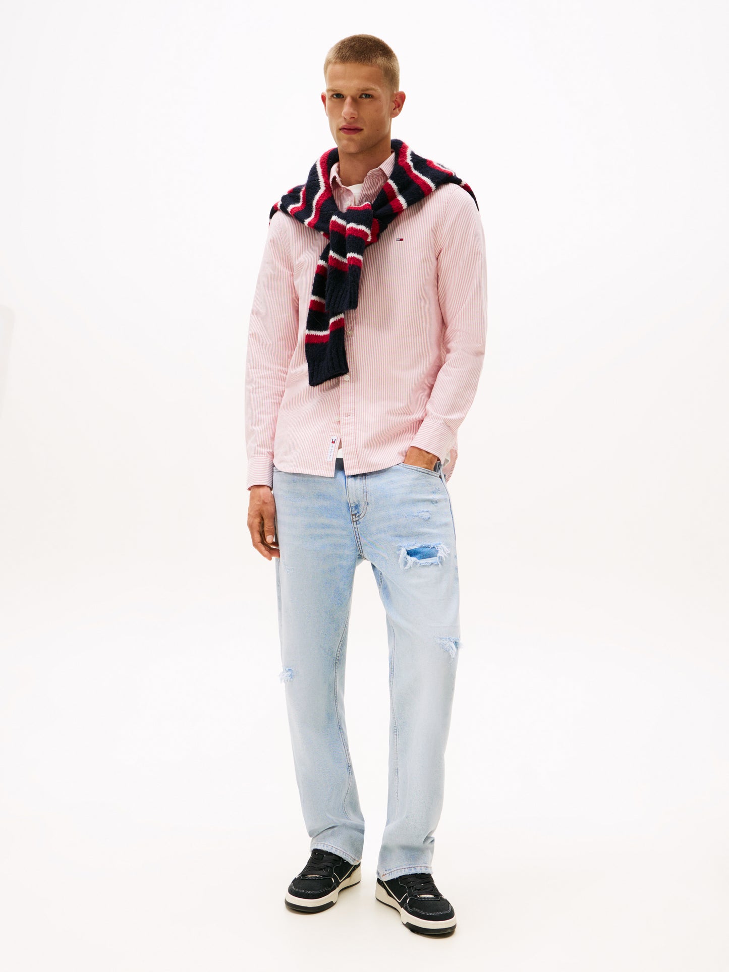 Slim Stripe Oxford Shirt - Vintage Cerise Stripe