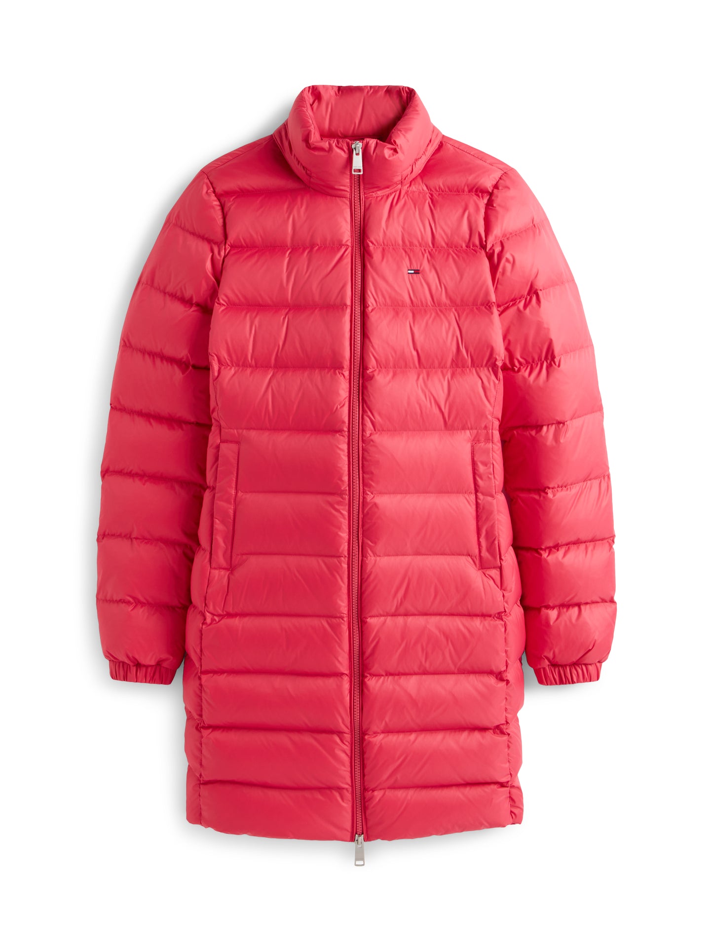 Shiny Water Repellent Down Puffer Coat - Vintage Cerise