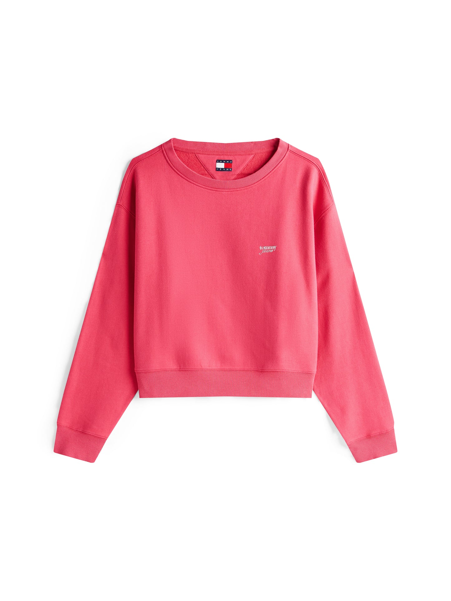 Metallic Logo Relaxed Crew Neck Sweatshirt - Vintage Cerise