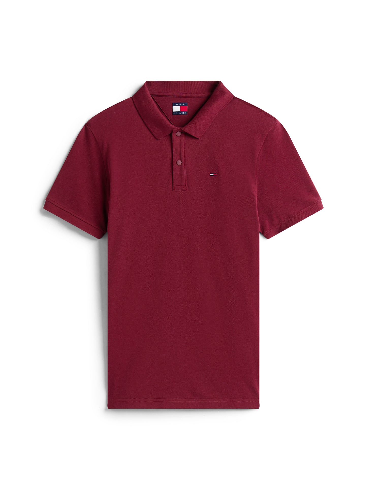 Flag Slim Placket Polo Shirt - Red Wine