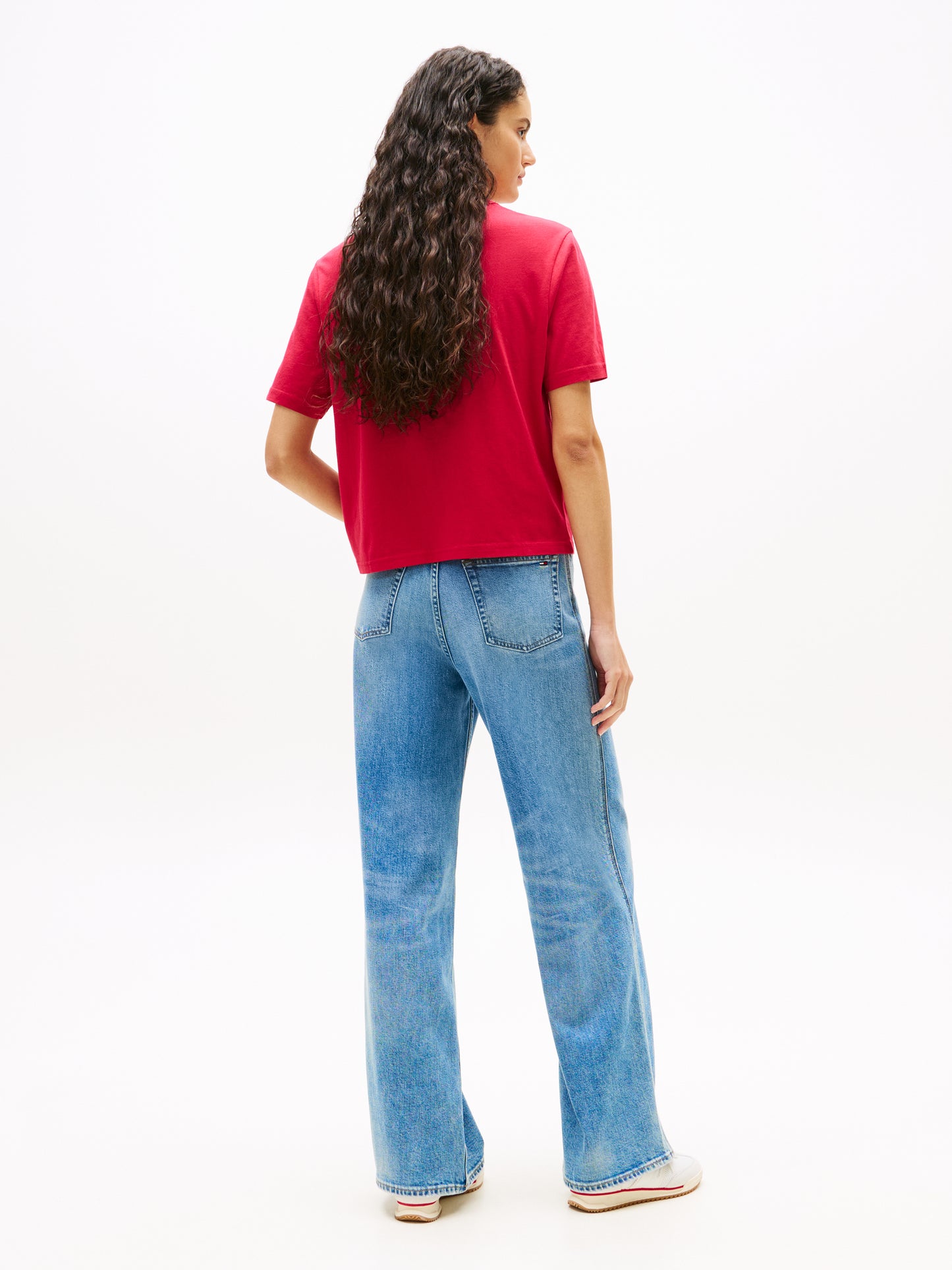 Boxy Badge Logo Tee - Ruby Rhubarb