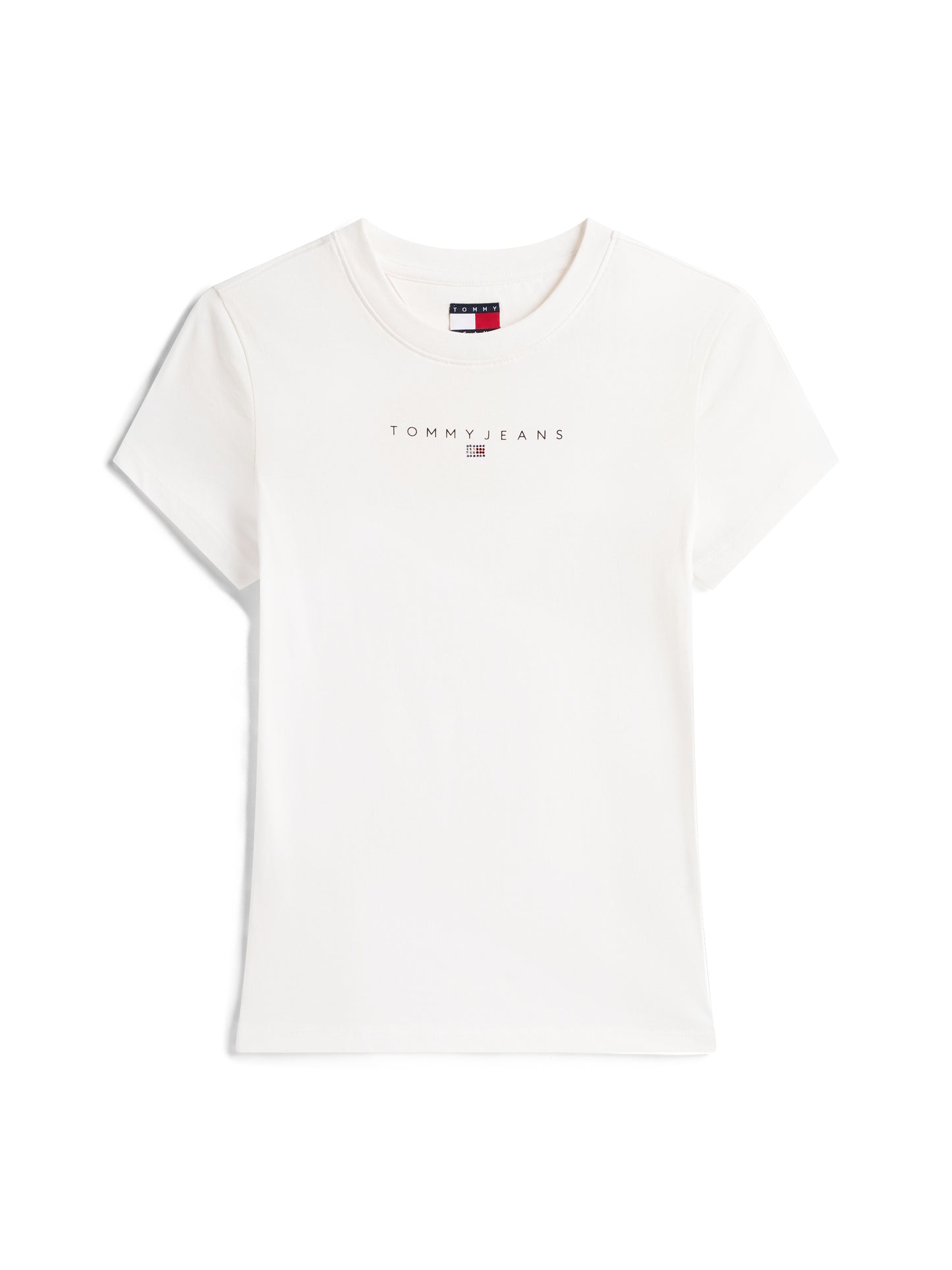 Slim Bling Linear Logo Tee - White