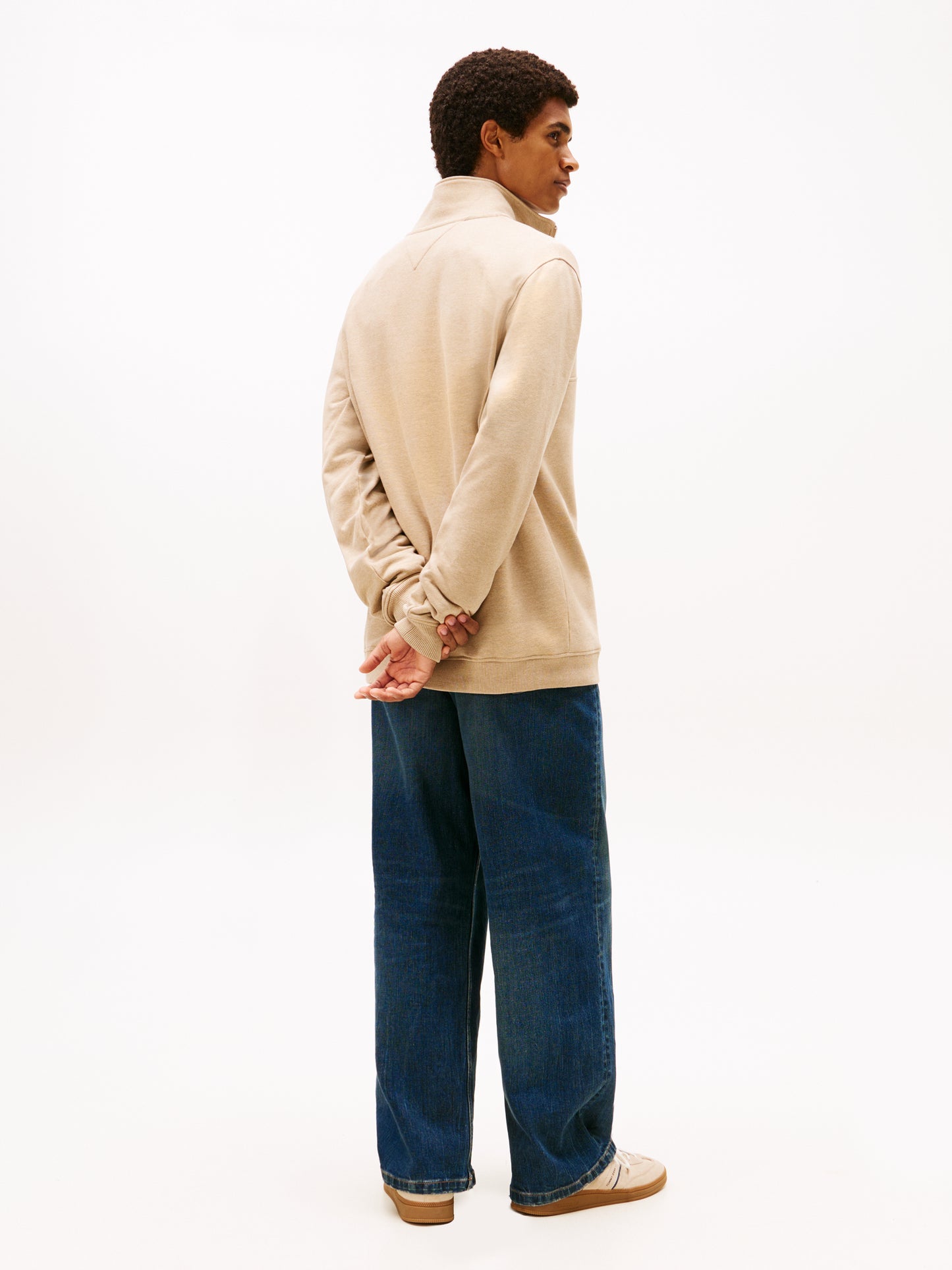 Tommy Badge Quarter-Zip Jumper - Dark Dune Heather