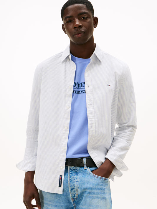 Slim Stripe Oxford Shirt - Nordic Iris