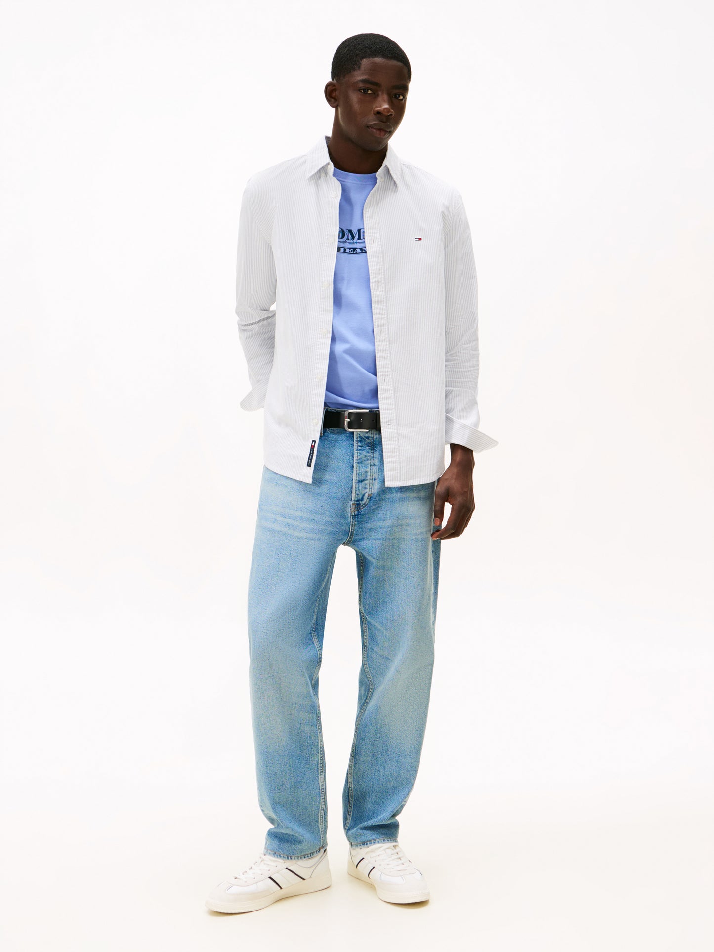 Slim Stripe Oxford Shirt - Nordic Iris