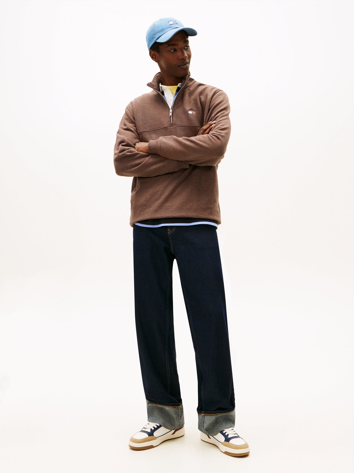 Tommy Badge Quarter-Zip Jumper - Black Walnut Heather