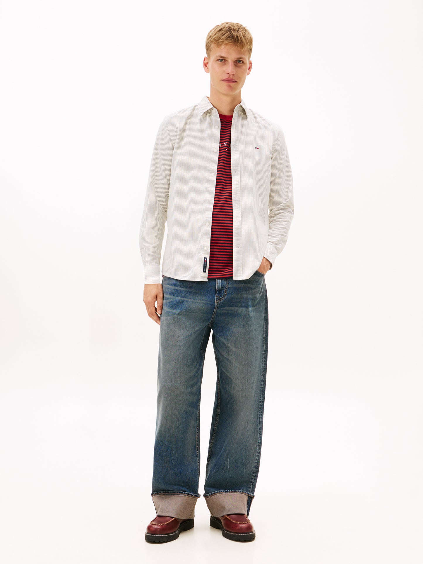 Slim Stripe Oxford Shirt - Dark Greenery