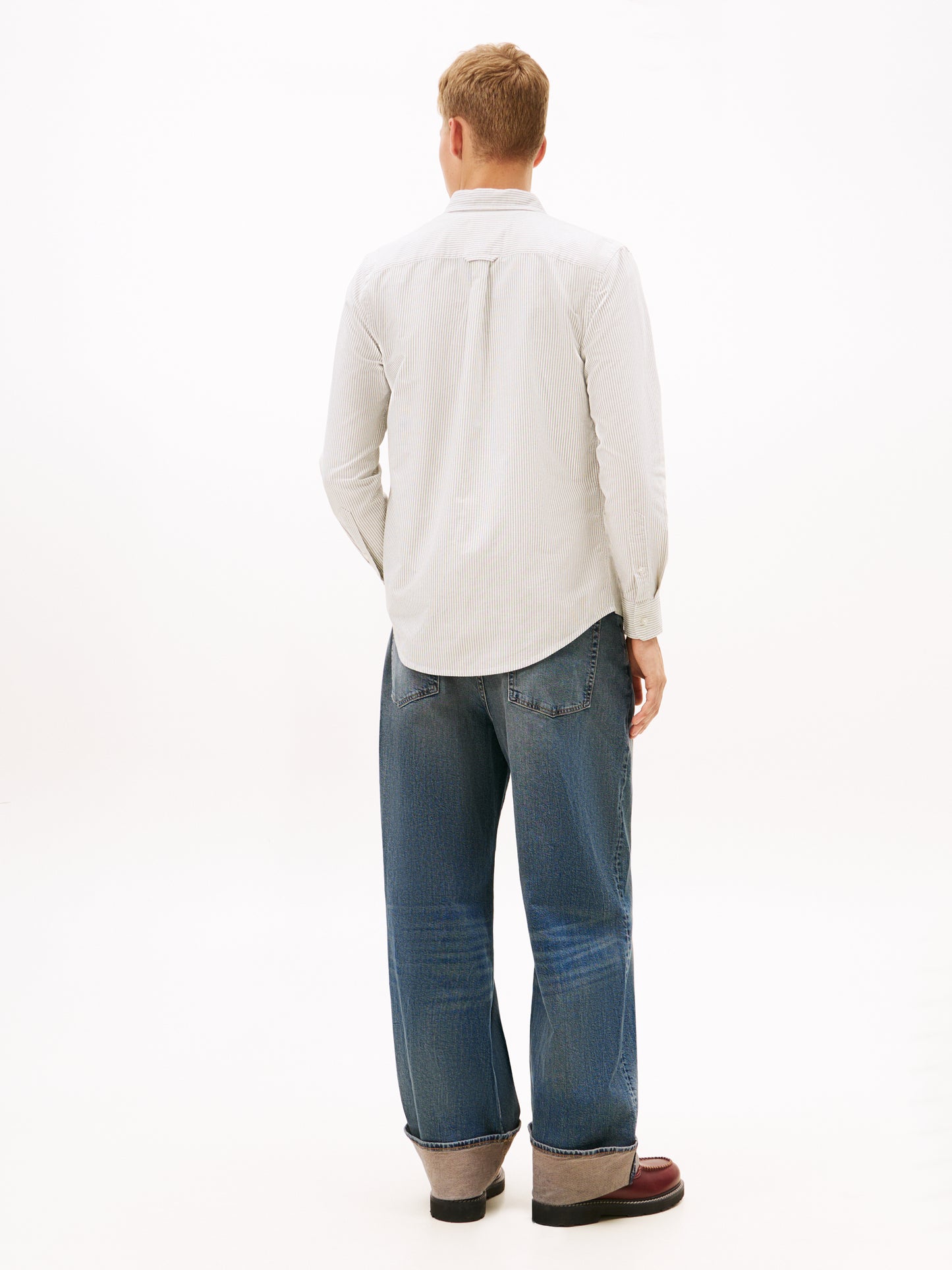 Slim Stripe Oxford Shirt - Dark Greenery