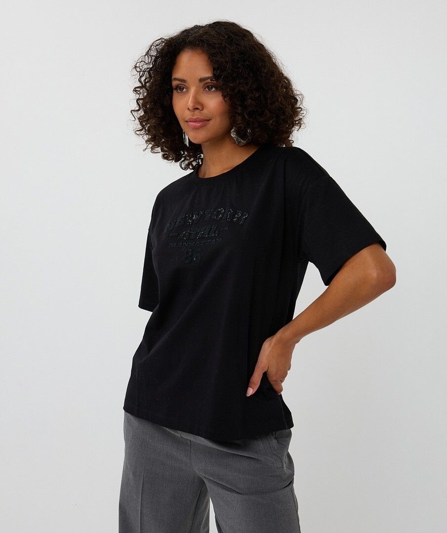 New York Detailed T-Shirt - Black