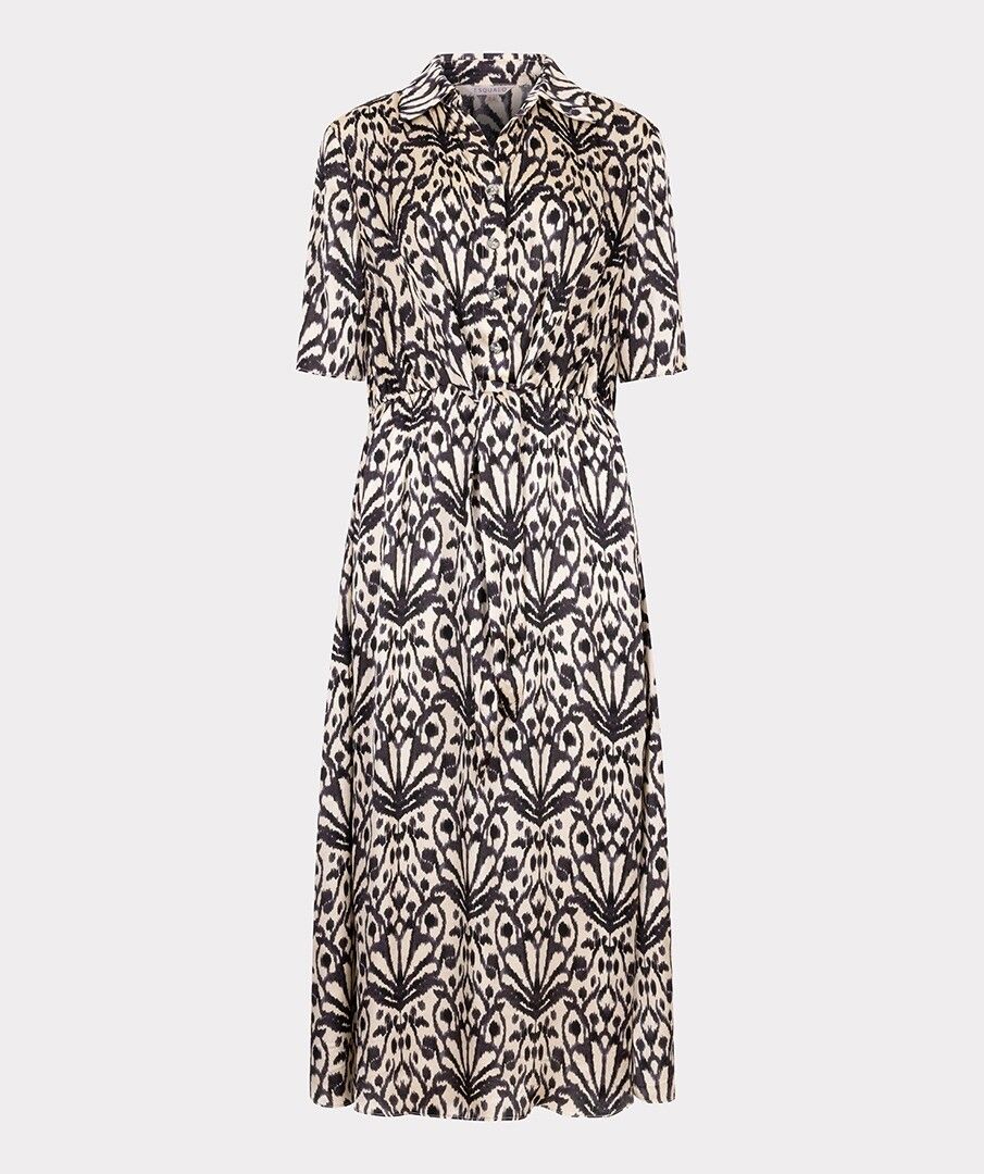 City Sign Shirt Dress - Black/Cream