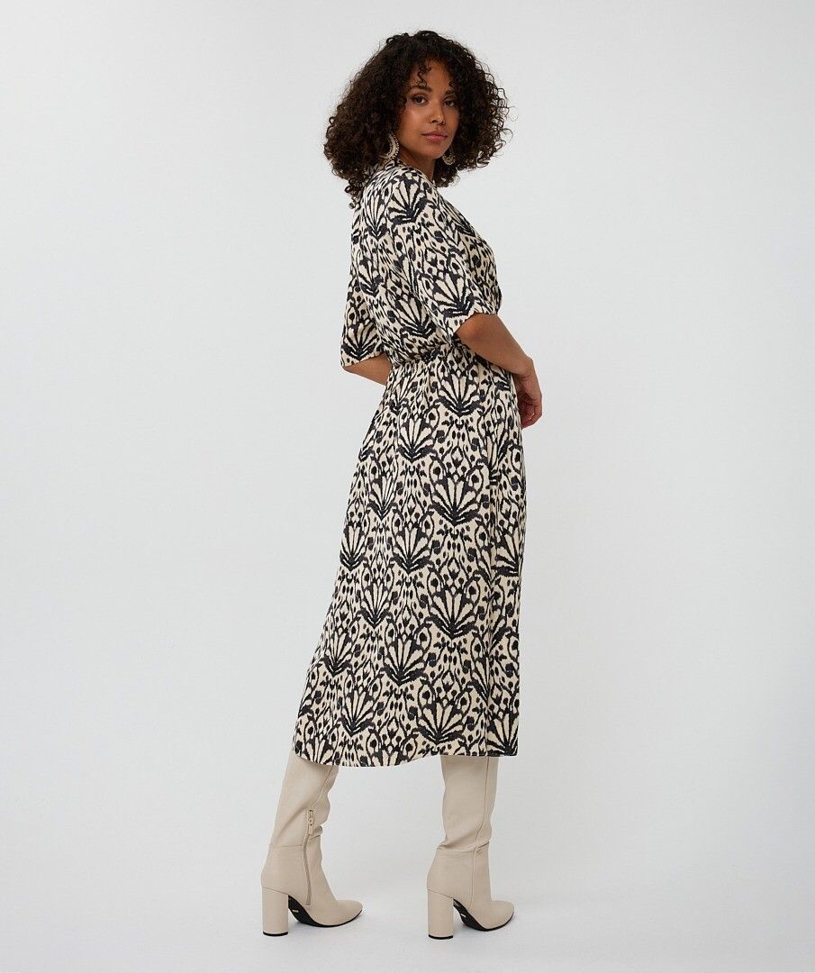 City Sign Shirt Dress - Black/Cream