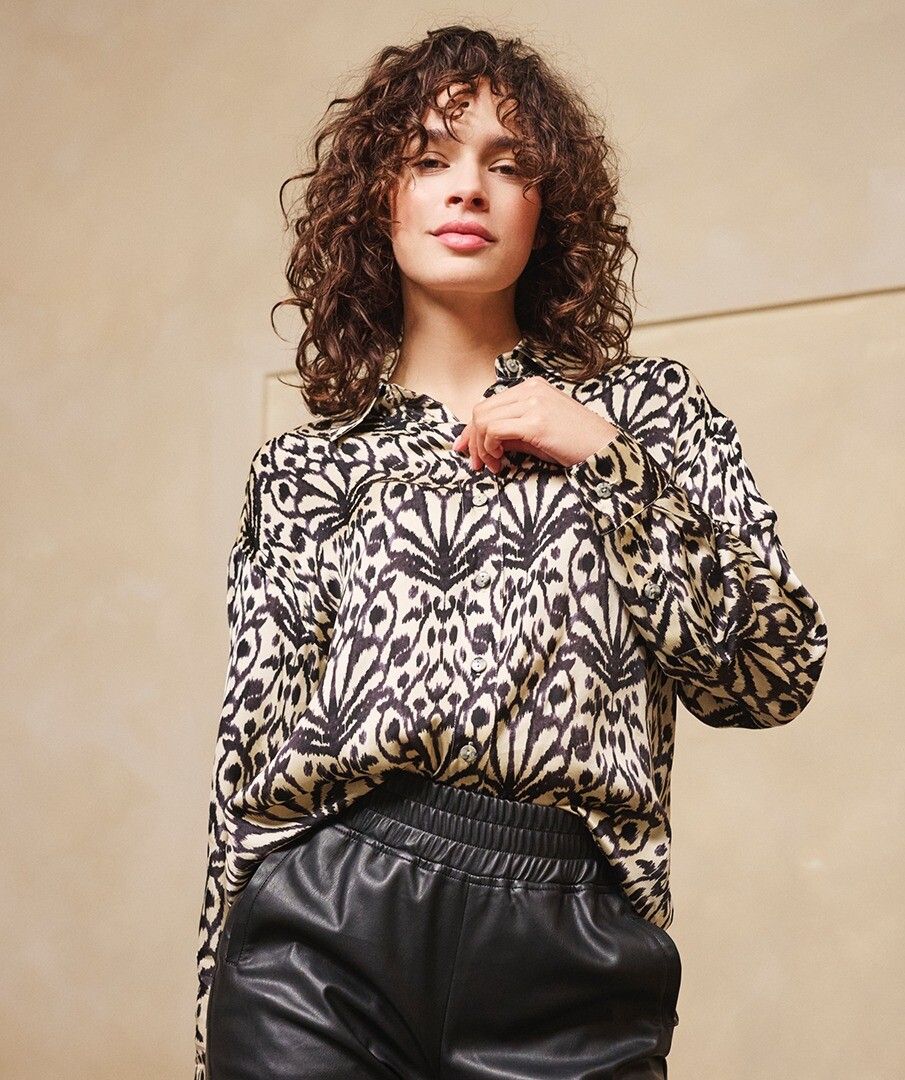 City Sign Blouse - Black/Cream