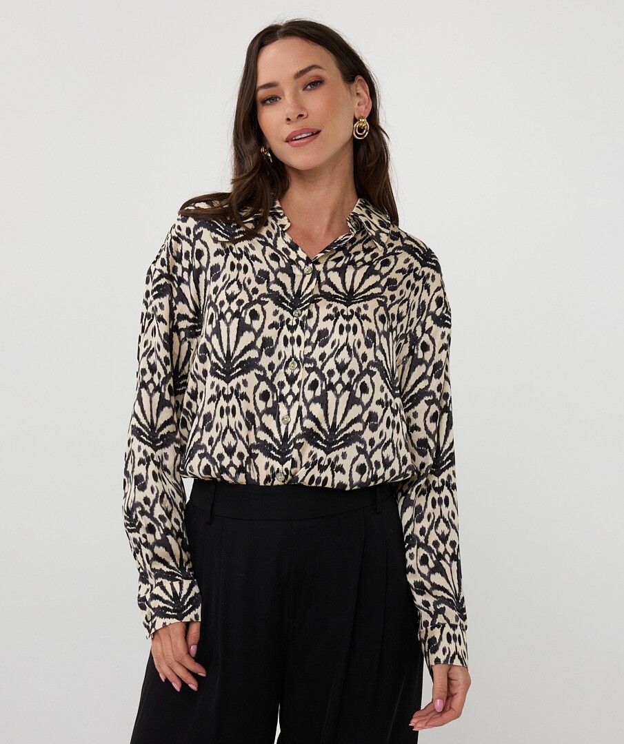 City Sign Blouse - Black/Cream