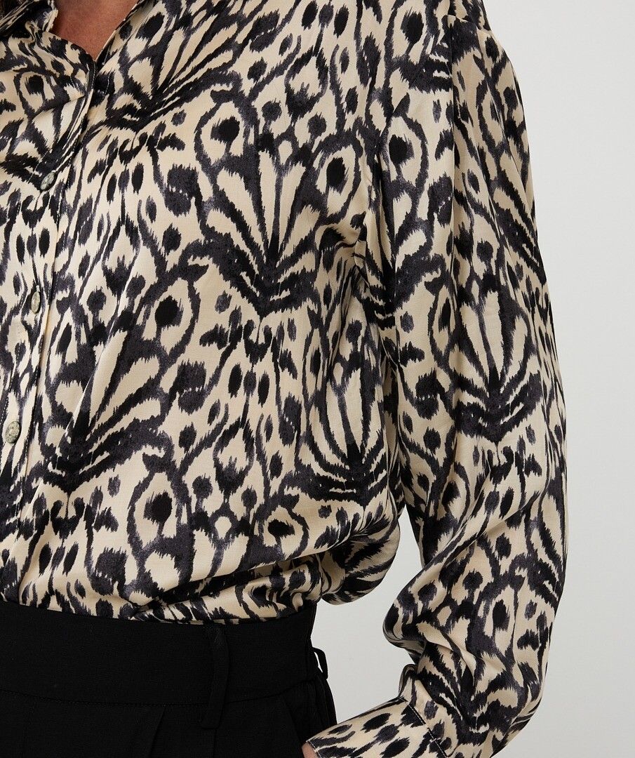 City Sign Blouse - Black/Cream