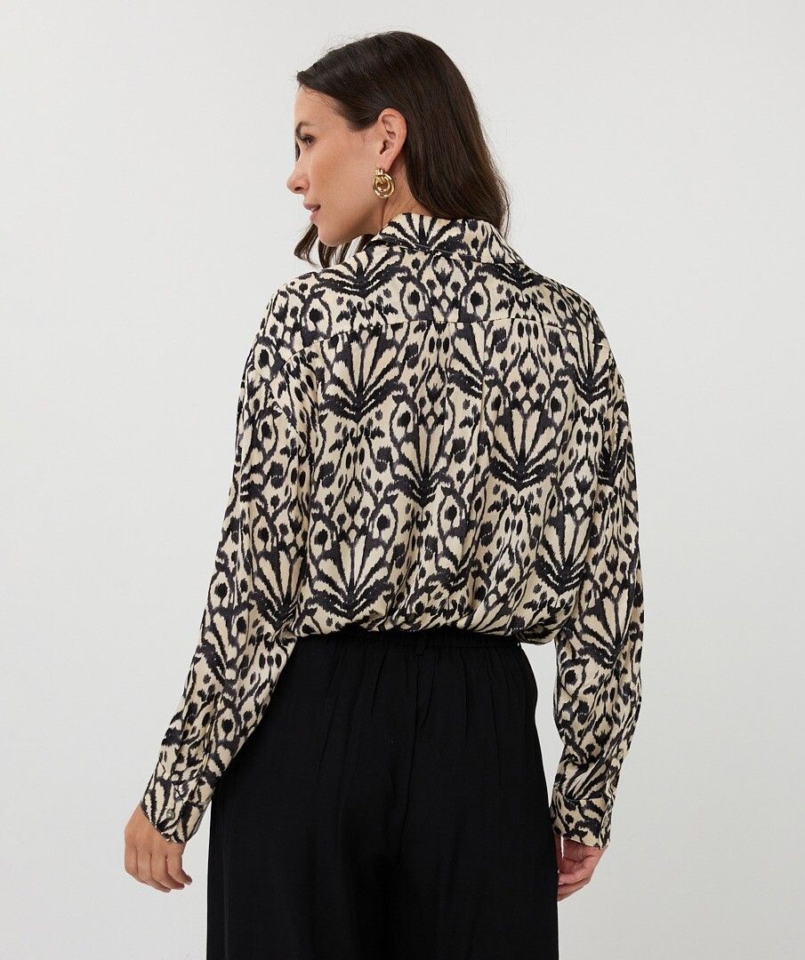 City Sign Blouse - Black/Cream