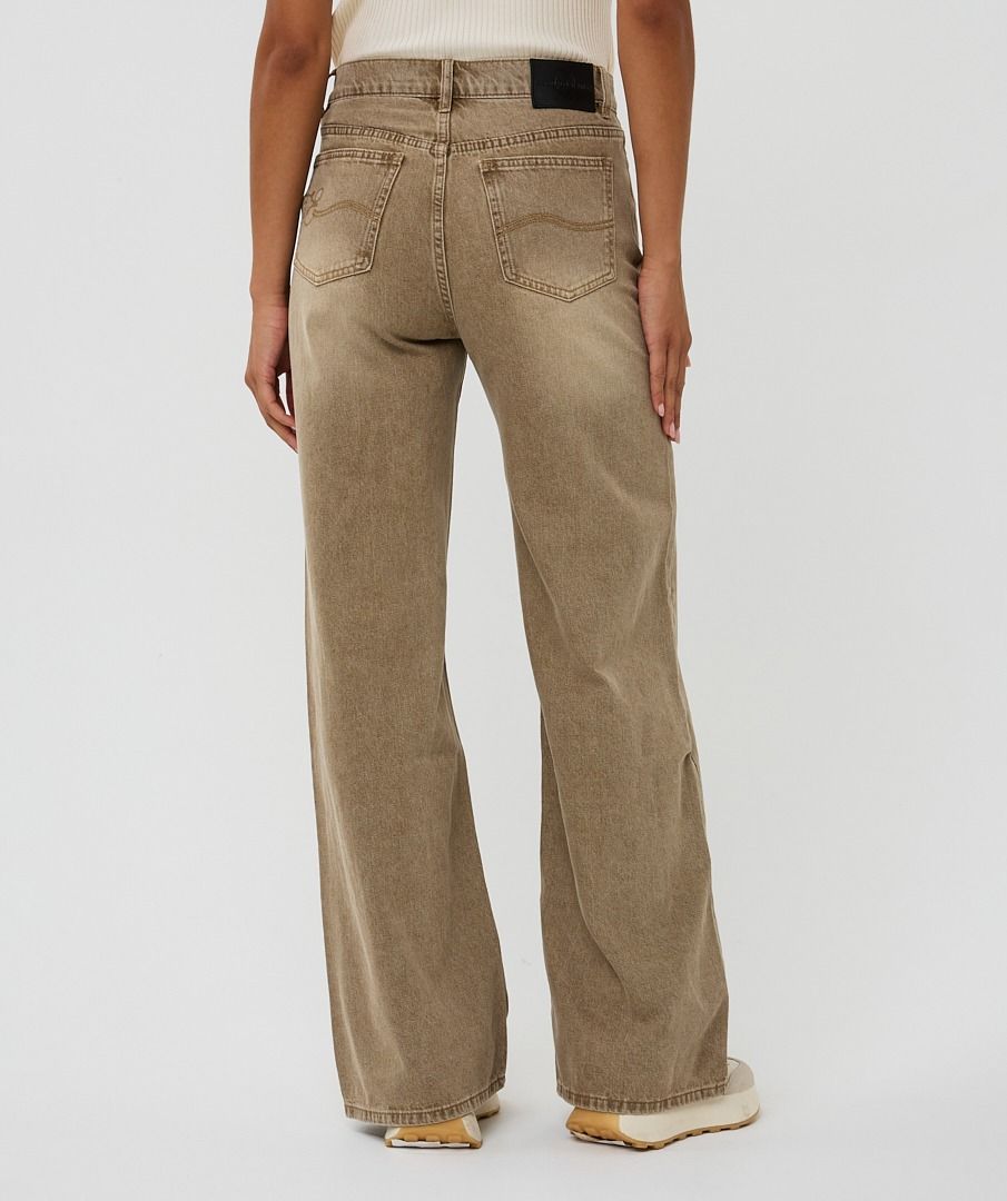 EsQualo Wide Leg Jeans - Light Carmel