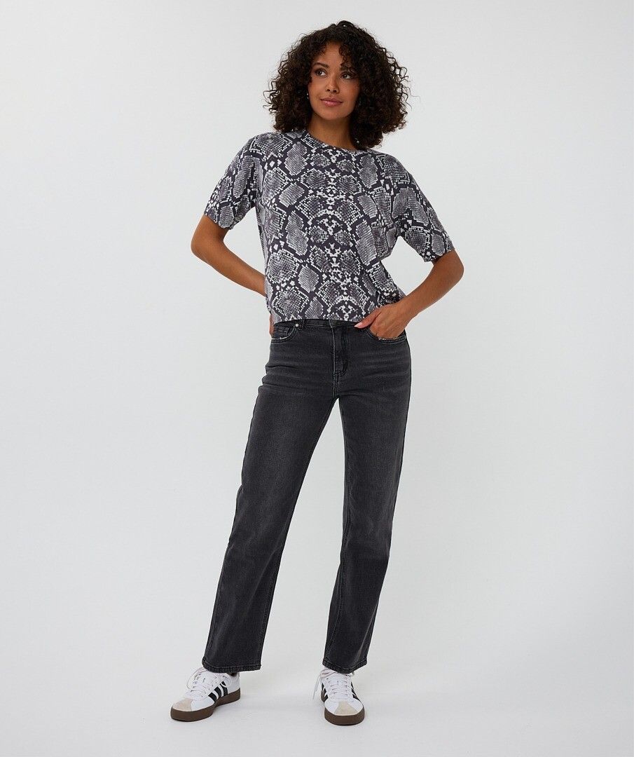 EsQualo Straight Leg Jeans - Dark Grey