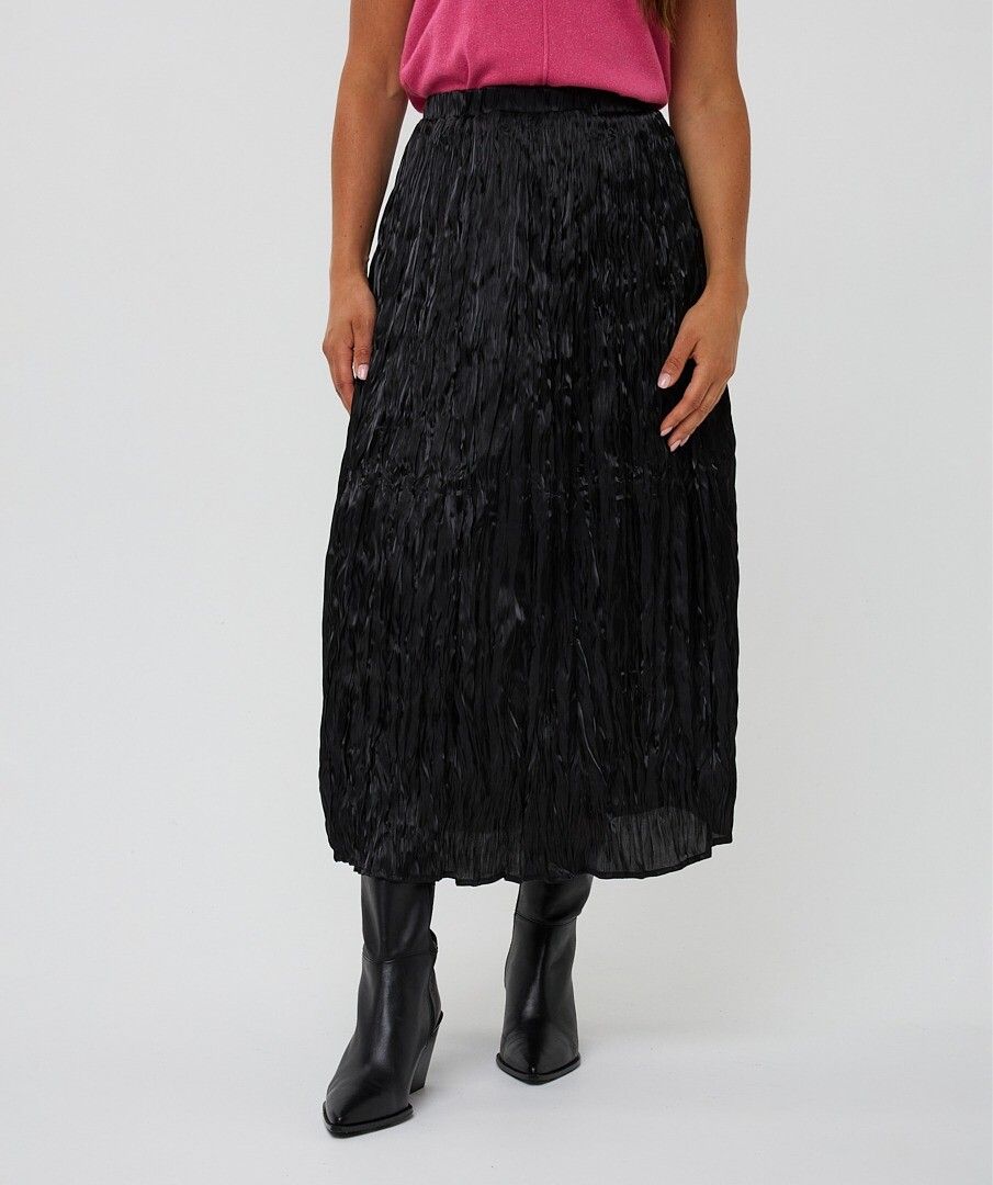 Changeant Plisse Skirt - Black