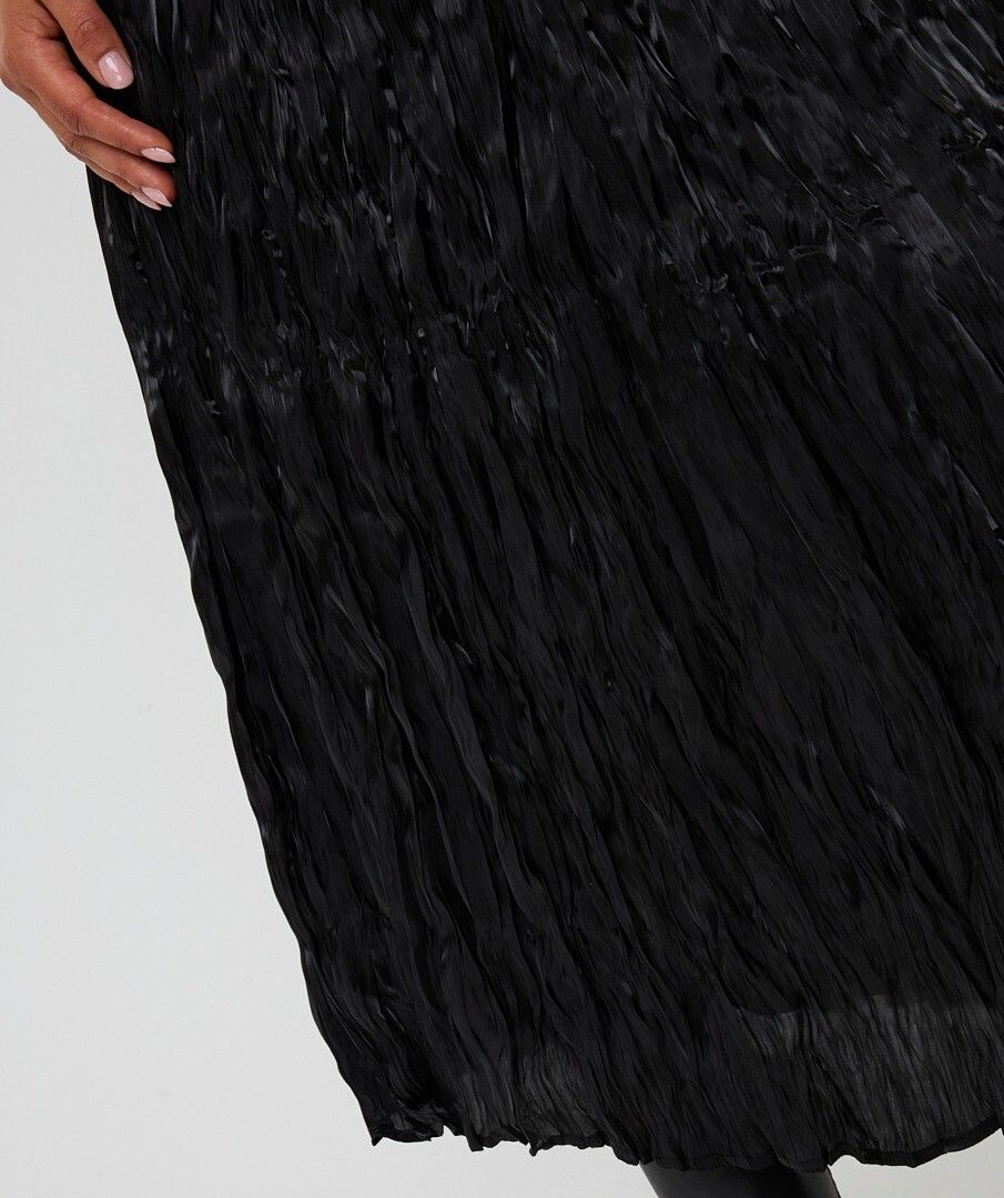 Changeant Plisse Skirt - Black