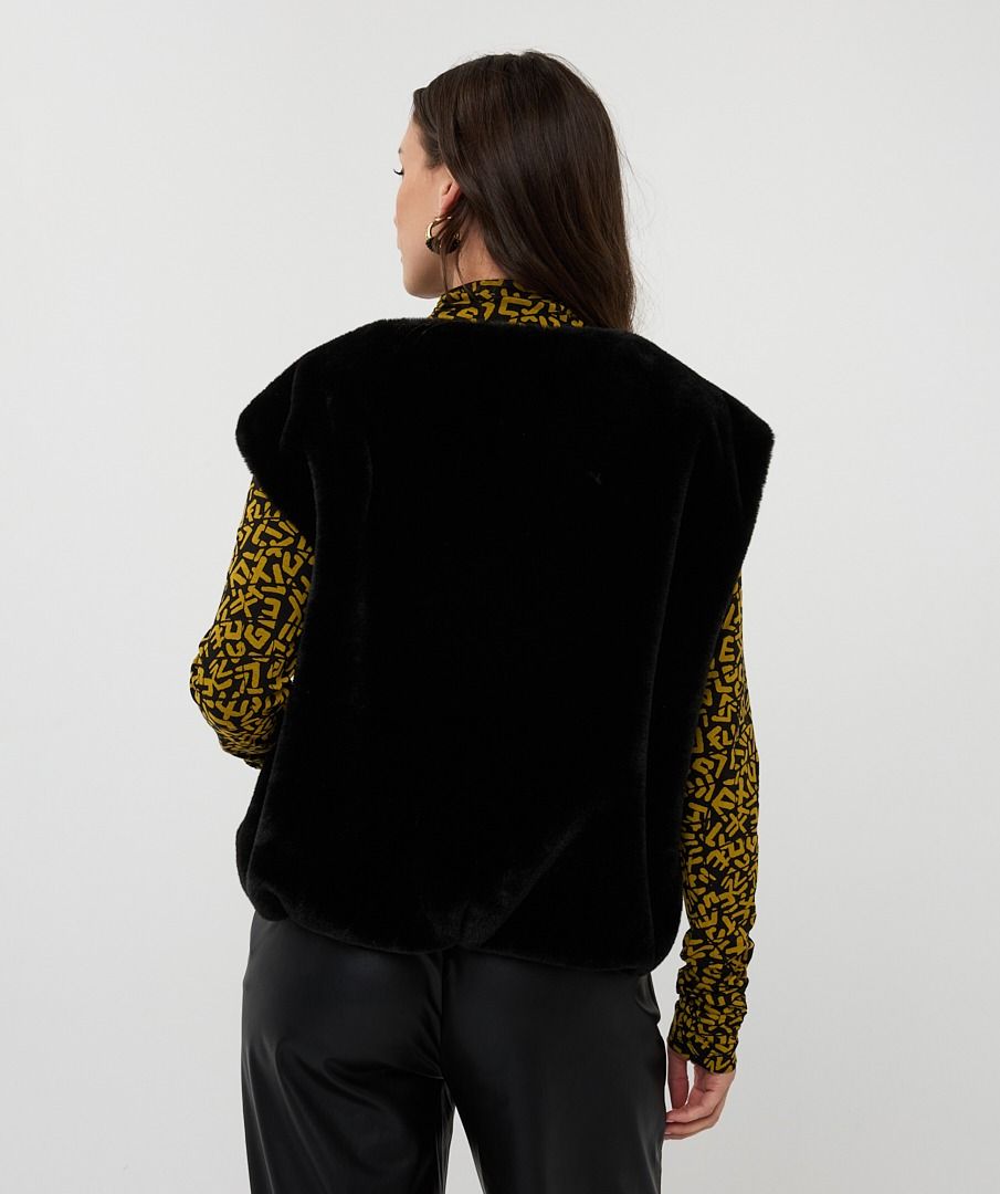 Bodywarmer Fake Fur - Black