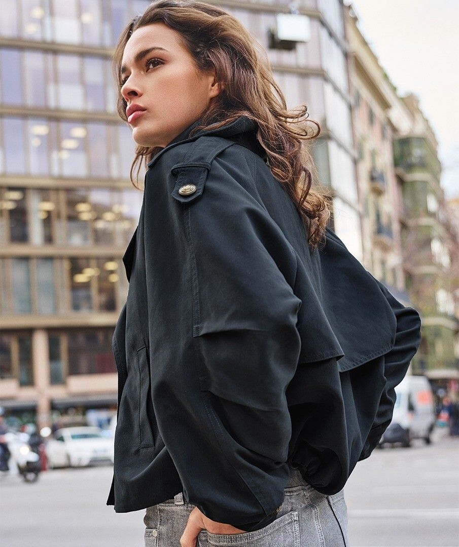 Coat Trench Bomber - Black