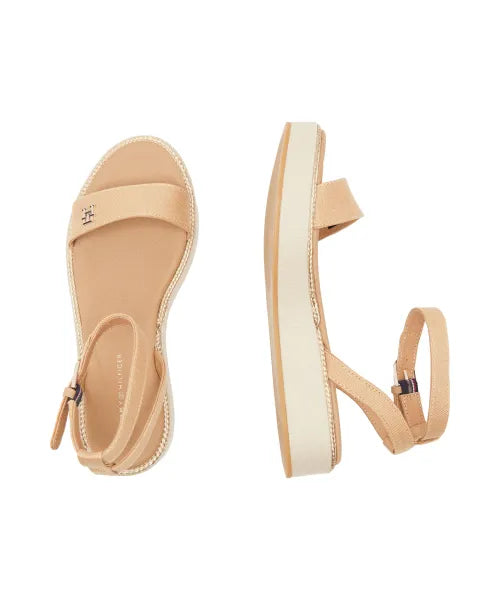 Linen Flatform Sandals