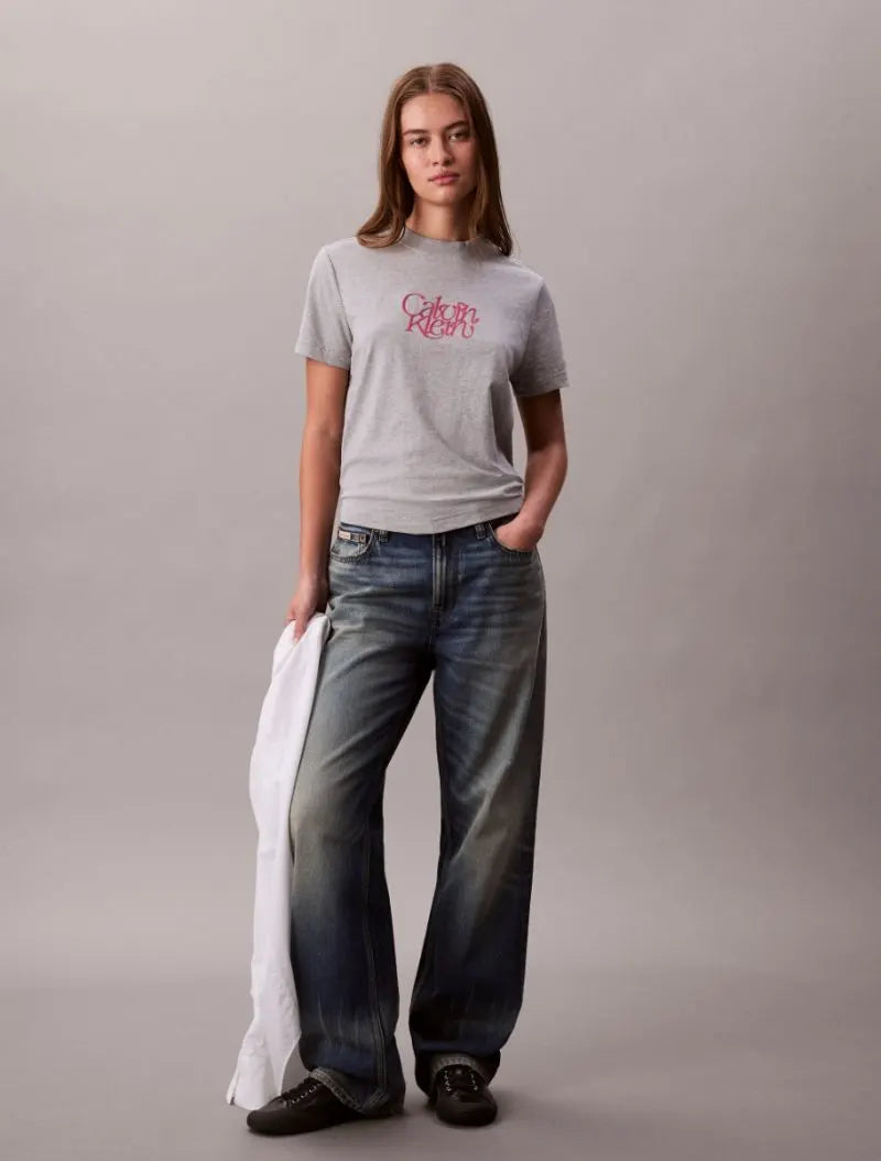 CK Script Graphic Tee - Grey