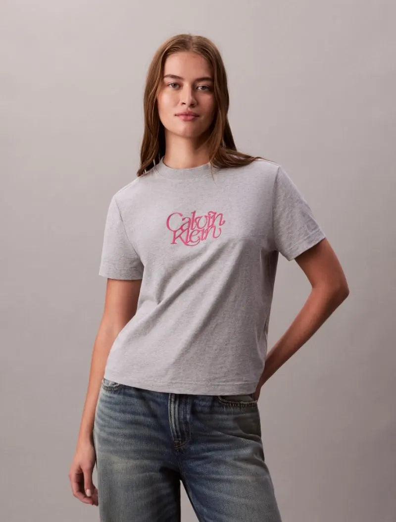 CK Script Graphic Tee - Grey