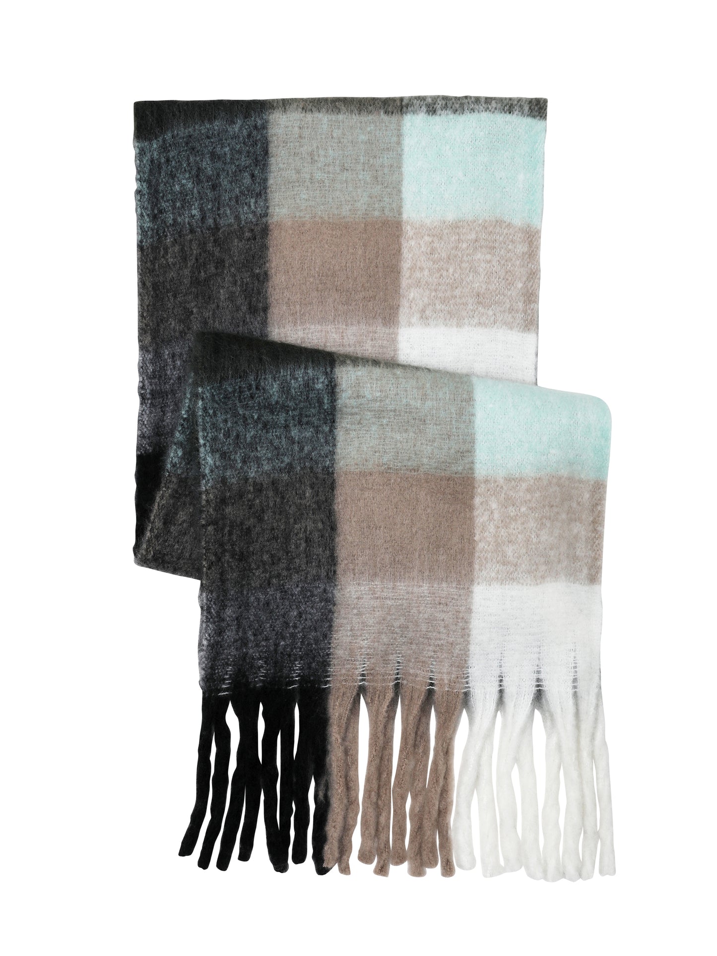 Super Soft Check Scarf - Mult Grey/Cream/Mint