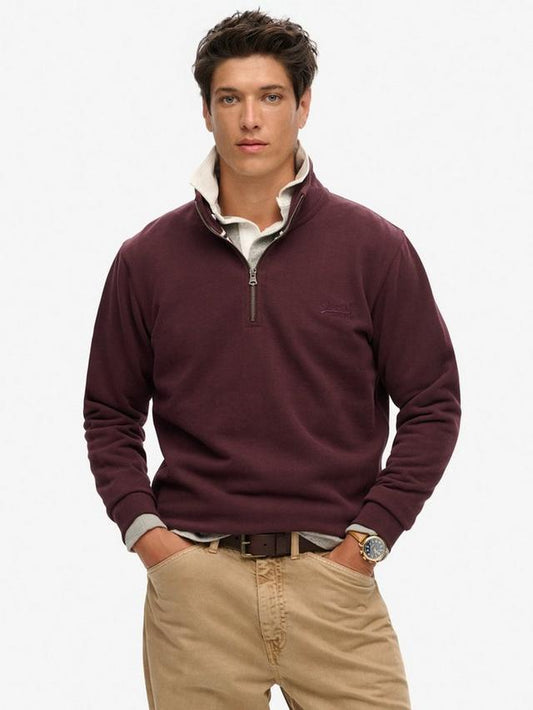 Superdry Essential Logo Henley Deep Burgundy