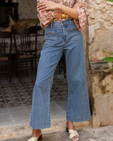 Horsebit Flare Wide Leg Jean