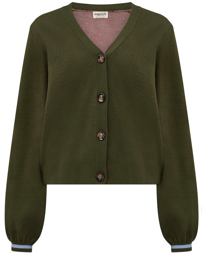 Adrian Cardigan - Khaki, Leopard Jungle