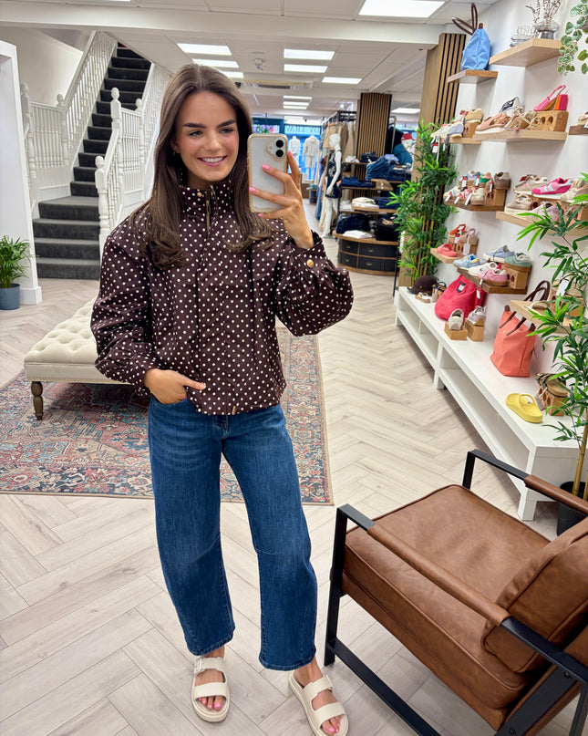 Suzie Short Polka Dot Jacket - Brown