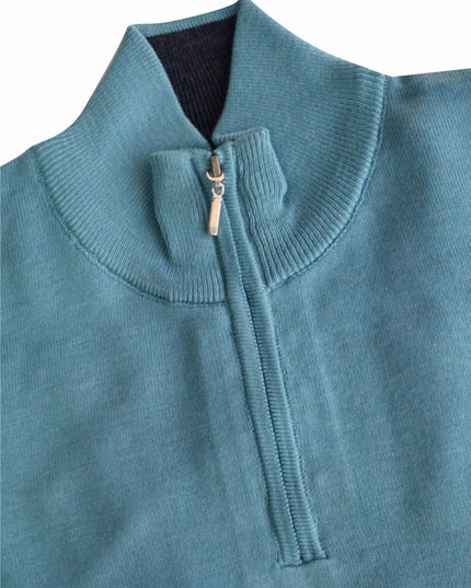 Tom Penn 1/4 Zip in Turquoise
