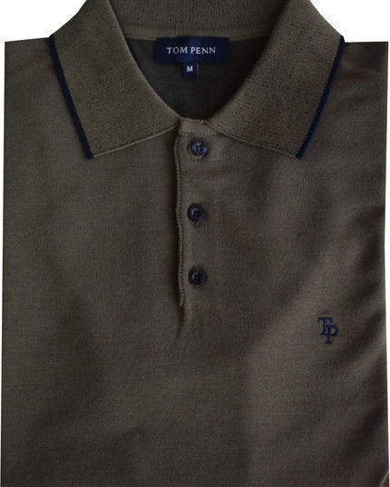 Tom Penn Knitted Polo Khaki