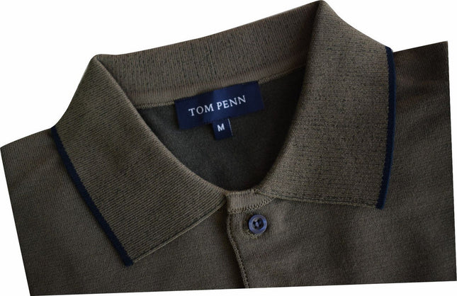 Tom Penn Knitted Polo Khaki