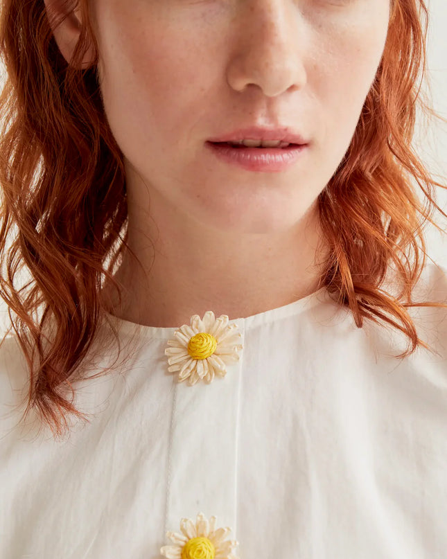 Sadie Floral Button Blouse - White