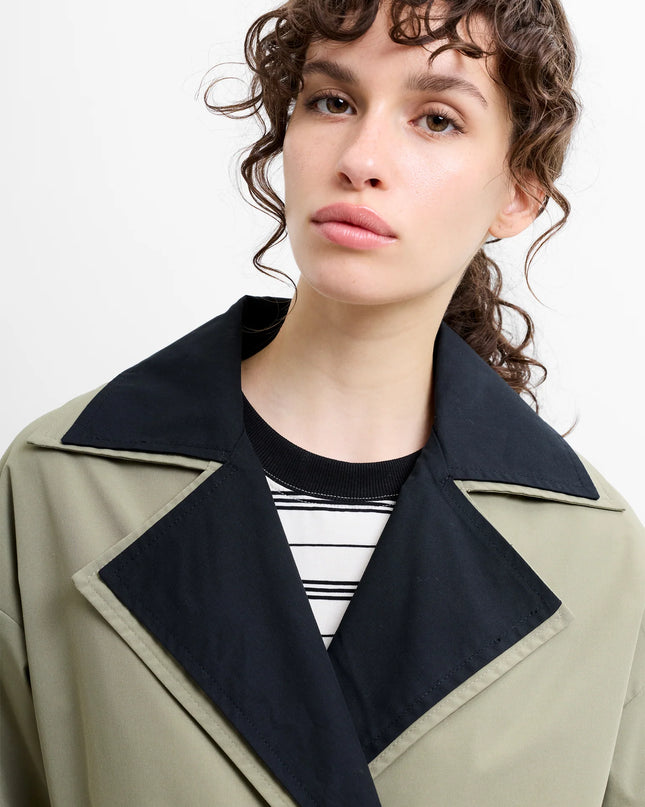 Kaci Double Collar Trench Coat - Spring Khaki