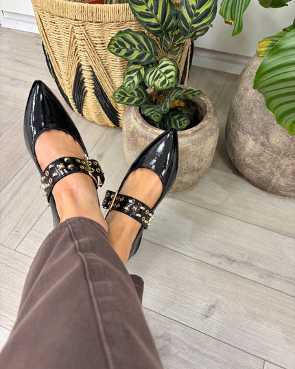 XTI Patent Ladies Pump - Black
