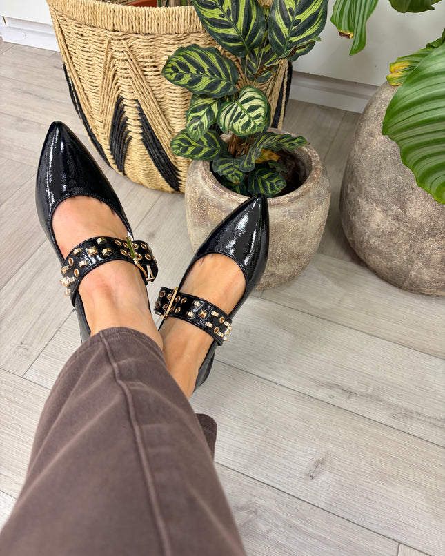 XTI Patent Ladies Pump - Black