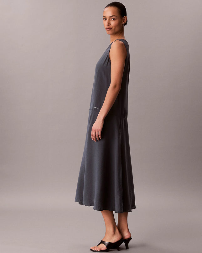 Voile A-Line Maxi Dress - Biloxi Blue