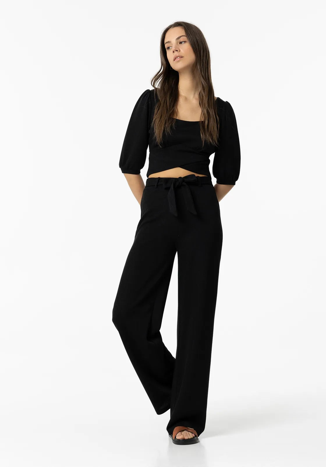 Tiffosi Black Tided Trousers